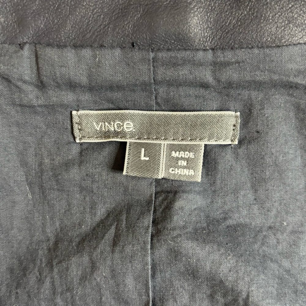 Vince Navy Goat Leather Asymmetrical Vest Cobalt Stretch Women’s L - Picture 9 of 10